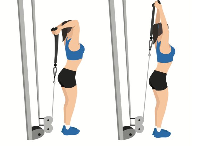 rope cable french press exercise to build bigger arms