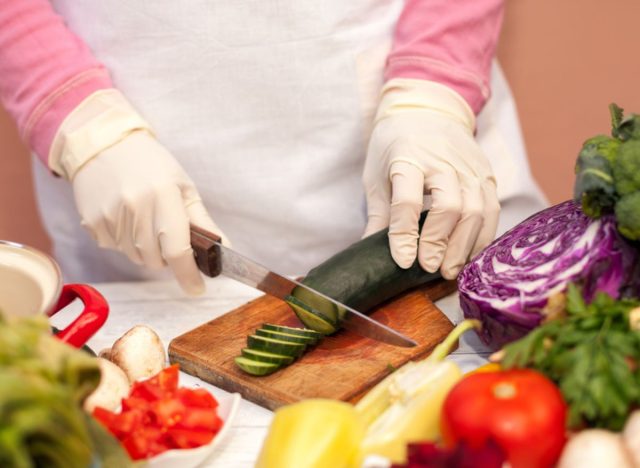 safely cutting veggies