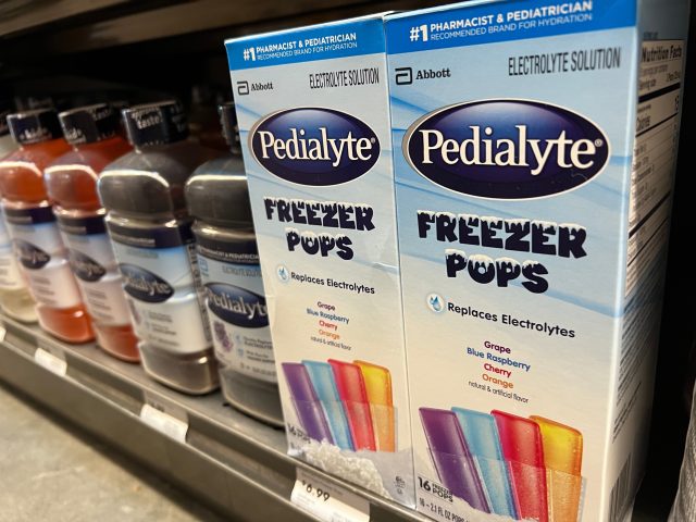 Pedialyte drinks and freeze pops
