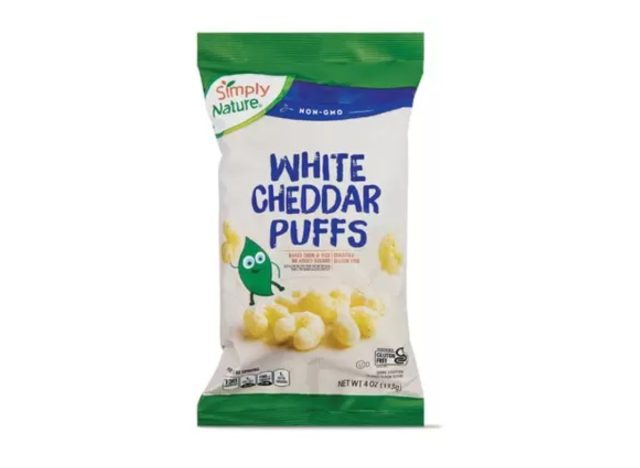 pur și simplu pufuri naturale de cheddar alb