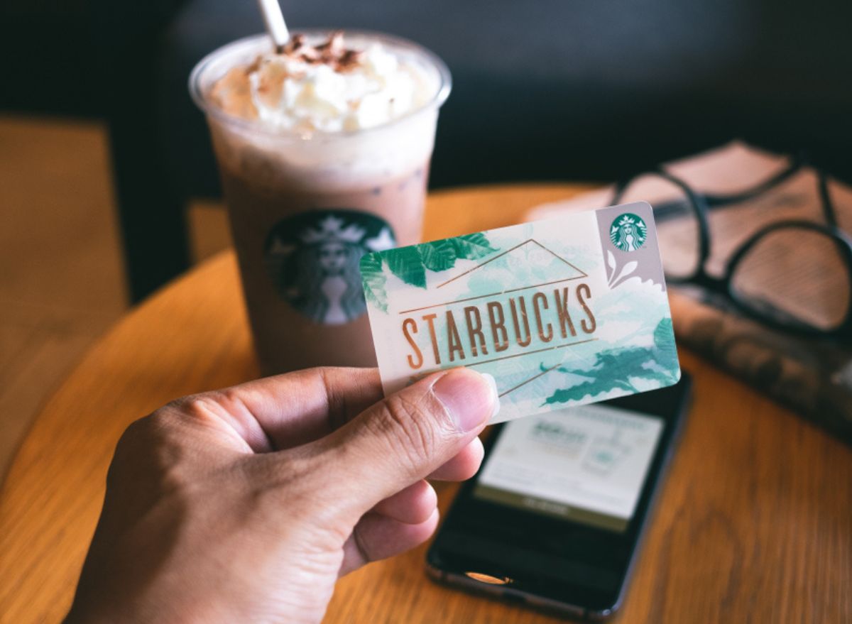 Starbucks card and drink
