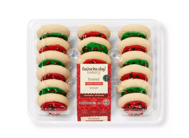 target favorite day holiday red and green frosted cookies