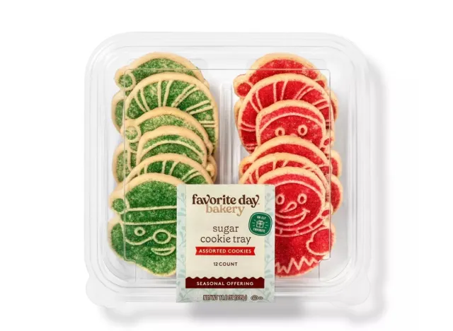 target favorite day holiday red and green shaped shortbread cookies