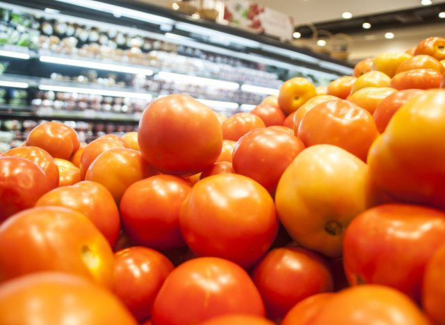 tomatoes at the grocery store