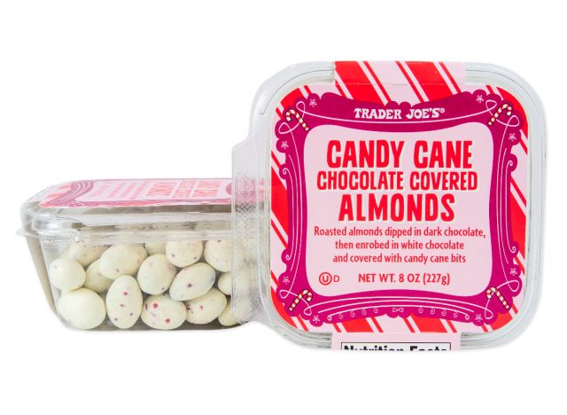 trader joe's candy cane chocolate covered almonds