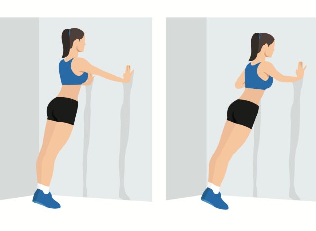 illustration of a wall pushup