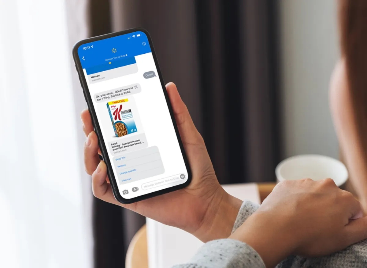 Walmart Text to Shop feature