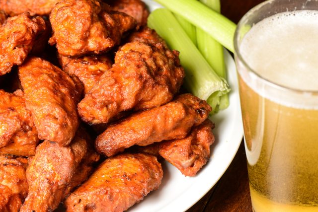 chicken wings and beer