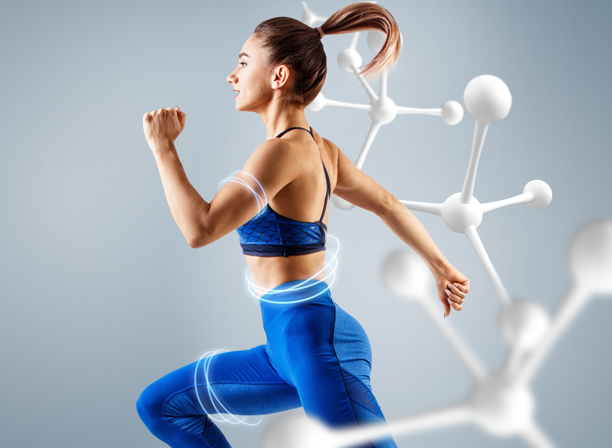 woman running metabolism concept