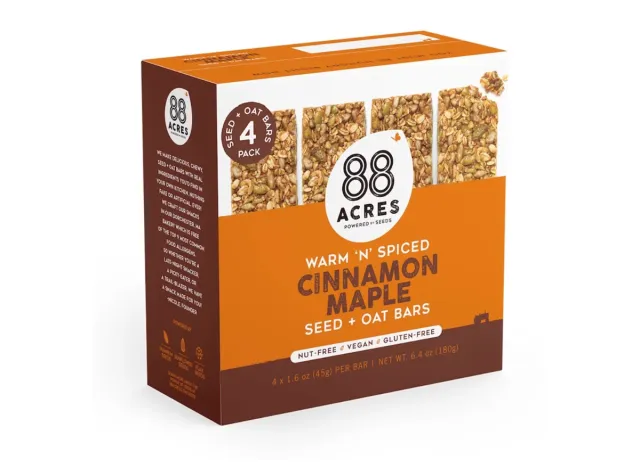 88 acres warm 'n' spiced cinnamon maple seed + oat bars