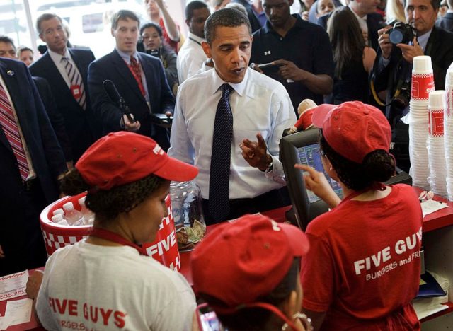 Barack obama at five guys