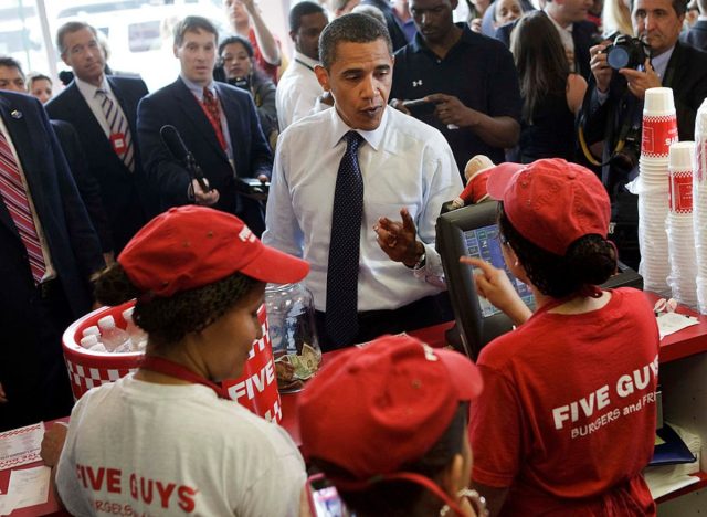 Barack obama at five guys