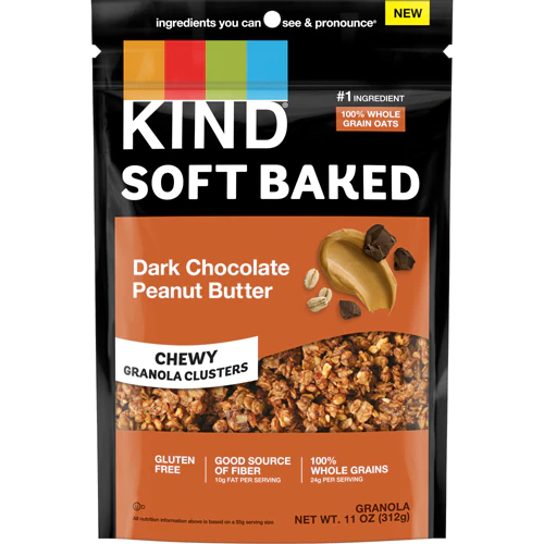 KIND Soft Baked Chewy Granola Clusters Dark Chocolate Peanut Butter