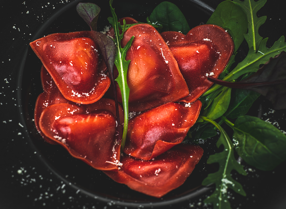 Heart-shaped ravioli