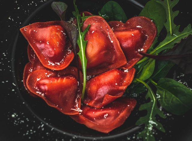 Heart-shaped ravioli
