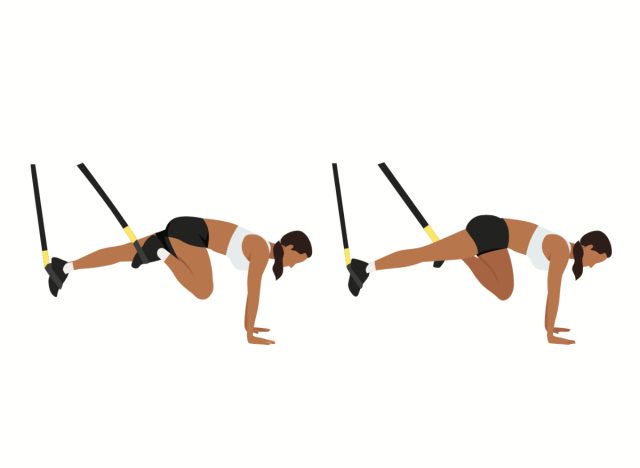 resistance band mountain climber illustration