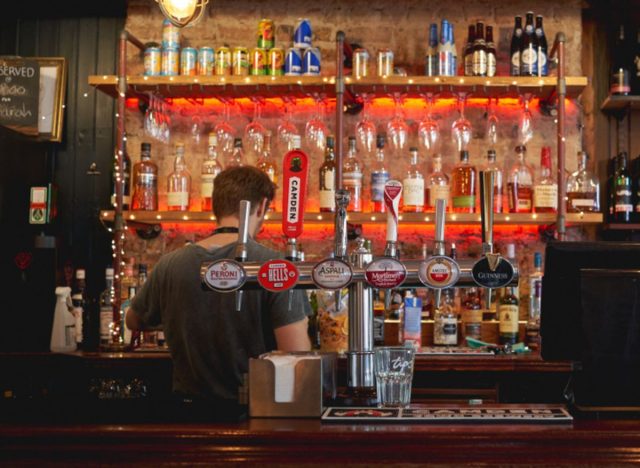 beer on tap at bar