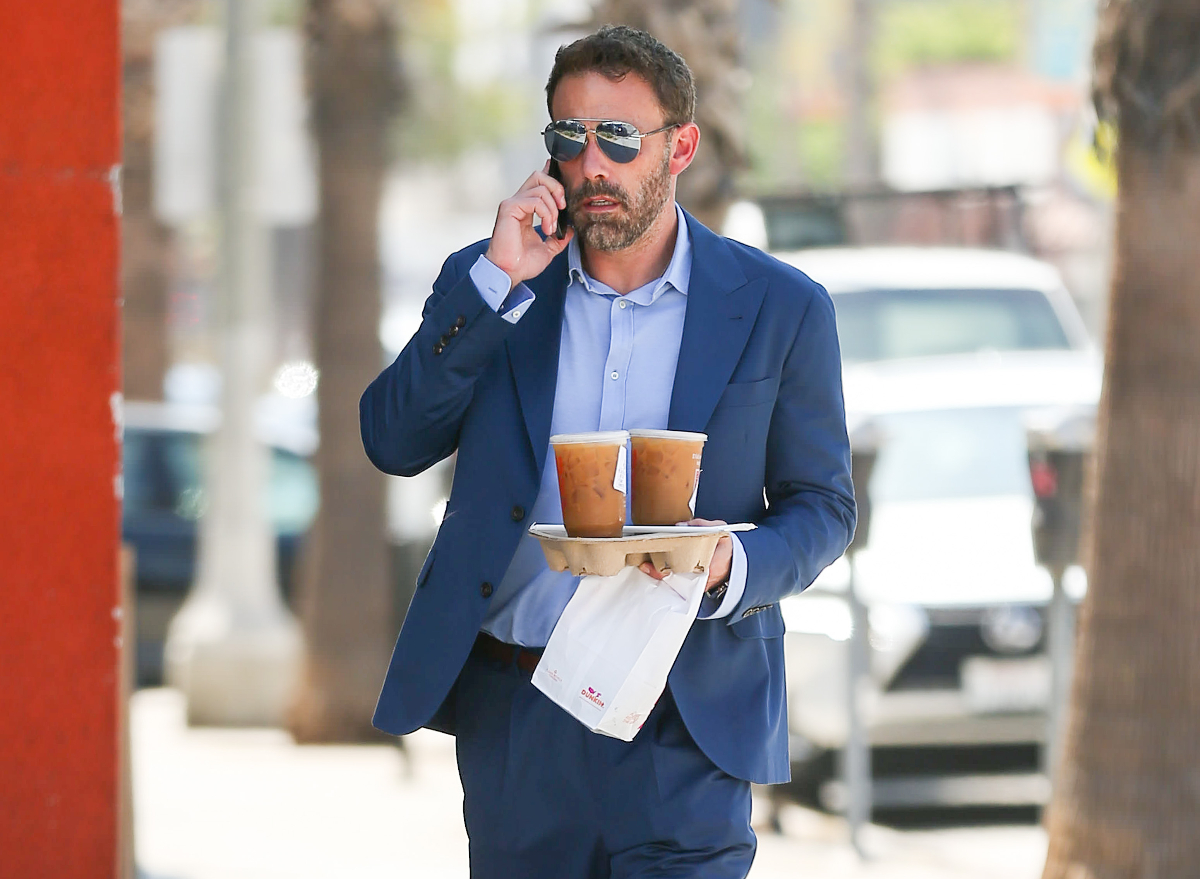 Ben Affleck carrying Dunkin'