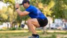 mature man doing box jumps outdoors, exercises to avoid to burn belly fat