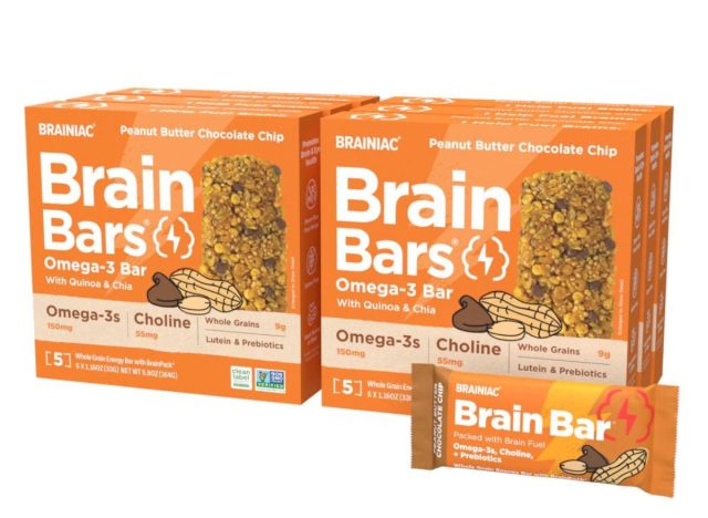 brainiac peanut butter chocolate chip brain bars