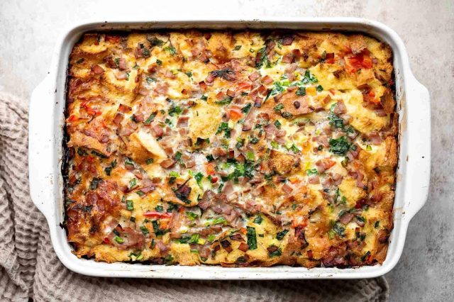 breakfast strata recipe from Ahead of Thyme