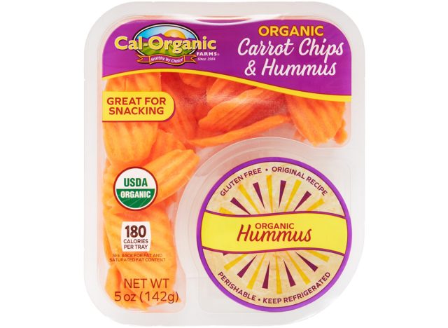 cal-organic carrot chips and hummus