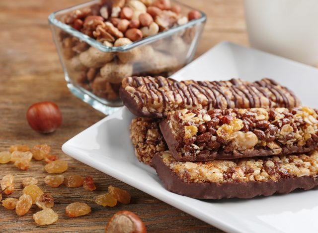 cereal bars with nuts and dried fruit