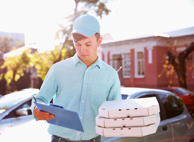 confused pizza delivery man