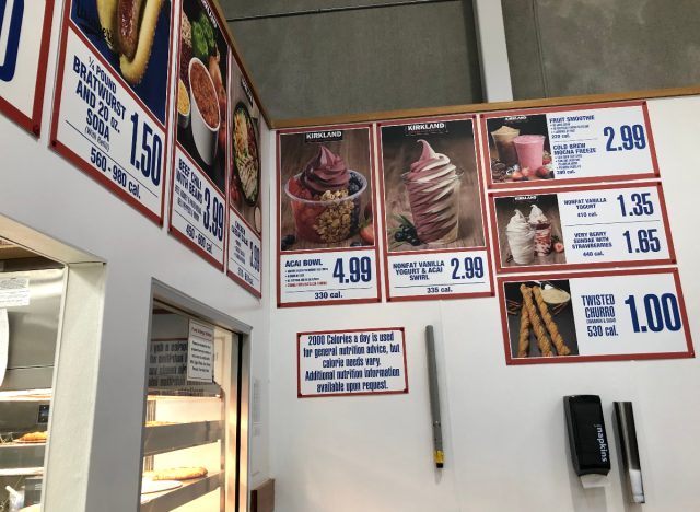 costco food court menu signs