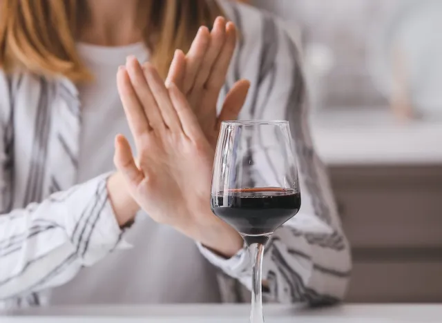 cut back on alcohol, say no to wine concept