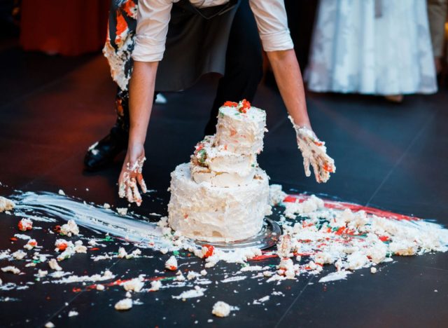 fallen wedding cake