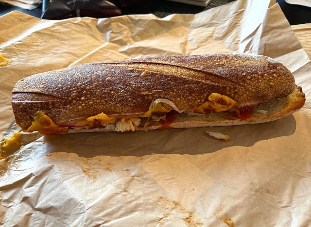 panera buffalo chicken baguette sandwich