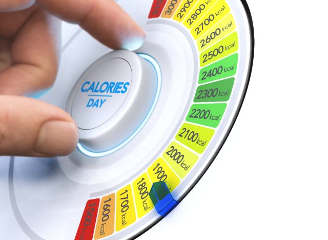 reduced calories dial concept, concept of weight loss mistakes