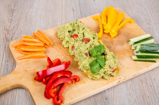 Fresh Vegetables With Guacamole Board