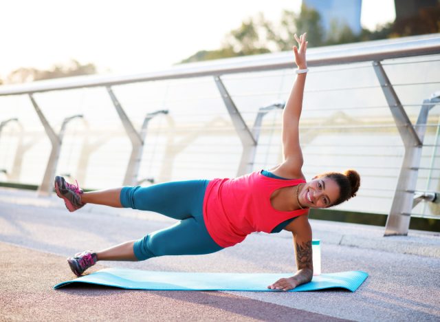 side plank with raised leg