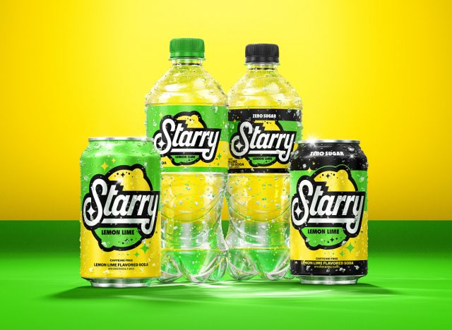 Starry lemon lime cans and bottles