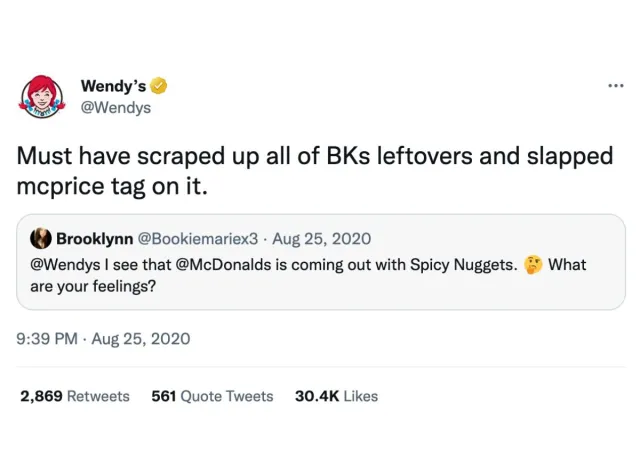 wendys tweet dig at mcds BK