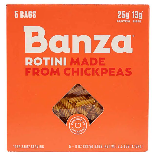 Banza rotini made from chickpeas