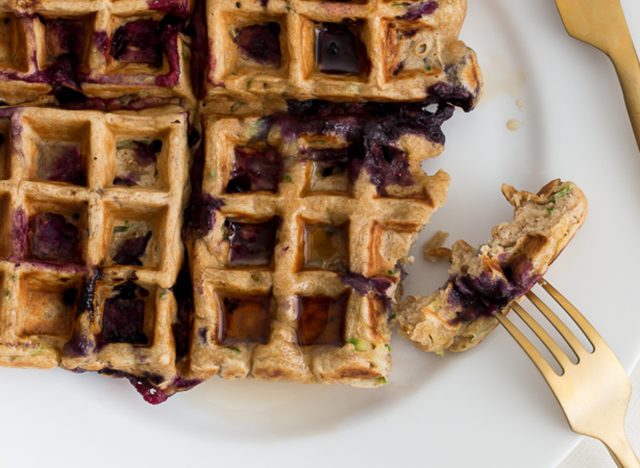 Blueberry Zucchini Waffles