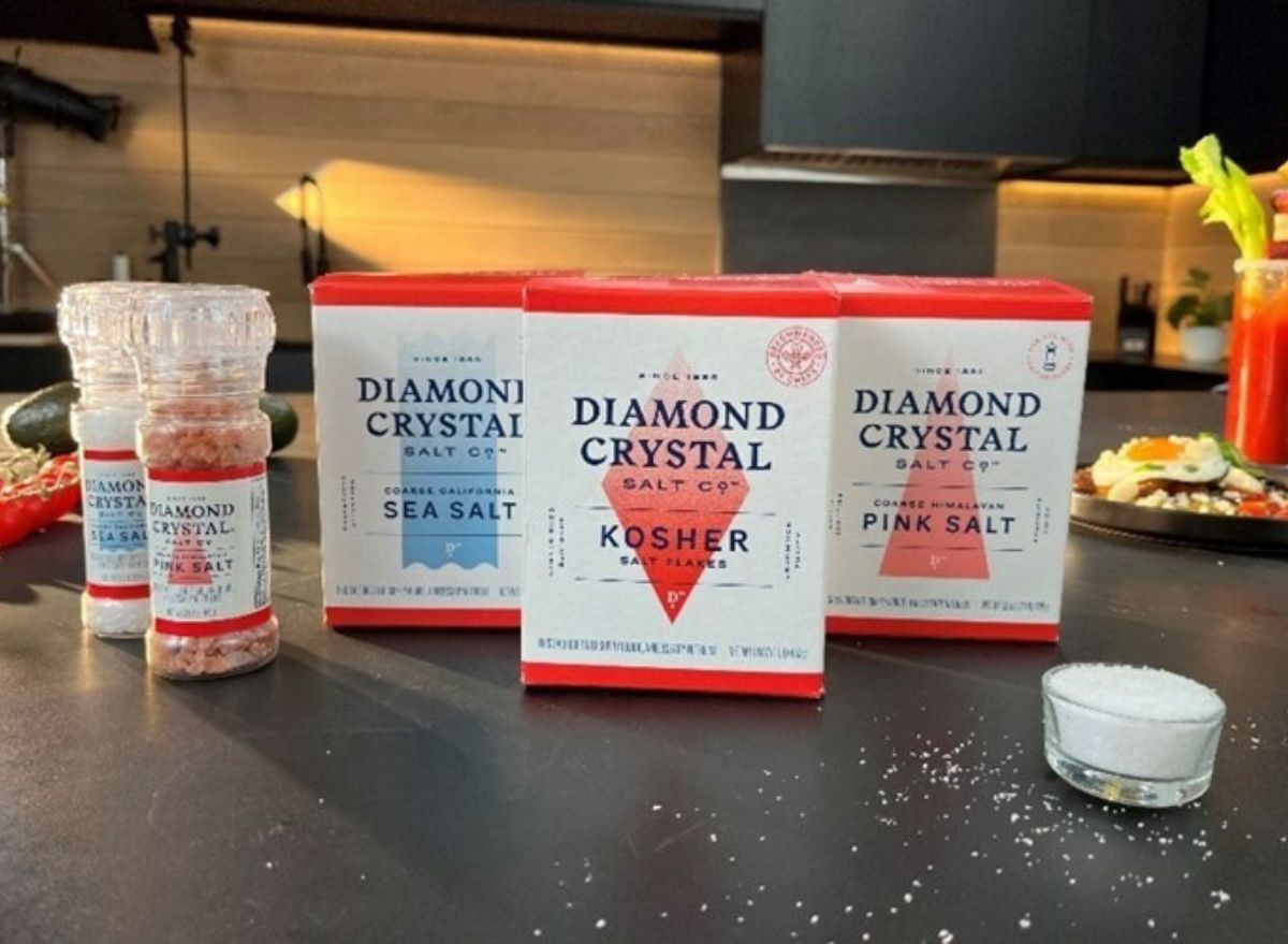 Several varieties of Diamond Crystal salt