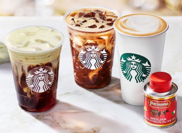 Starbuck's "Oleato" line of Partanna olive oil-infused coffees.