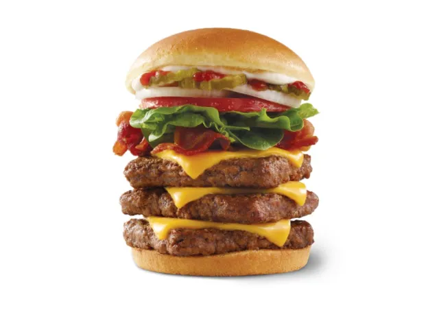 Wendy's Big Bacon Classic Triple unhealthy fast food burger