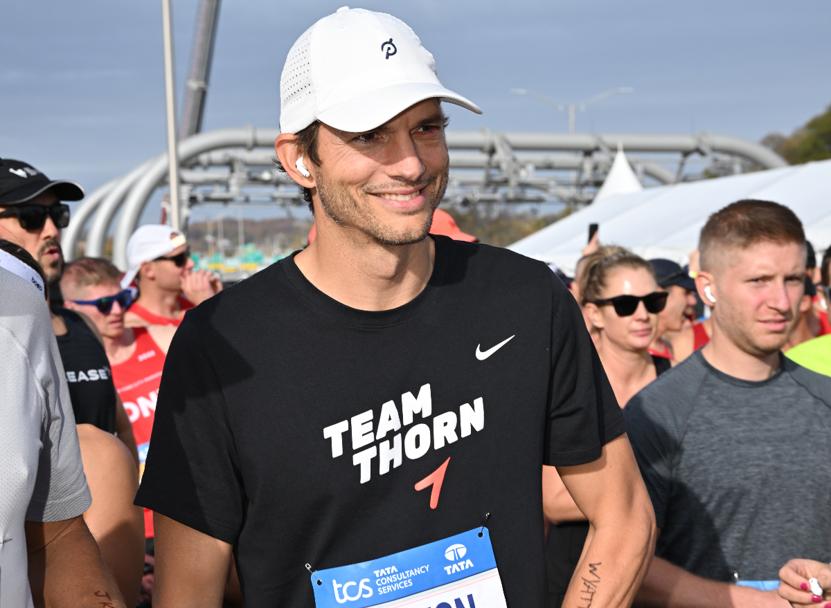 Ashton Kutcher NYC Marathon