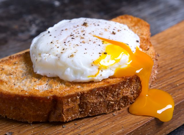 broken egg cracked on toast