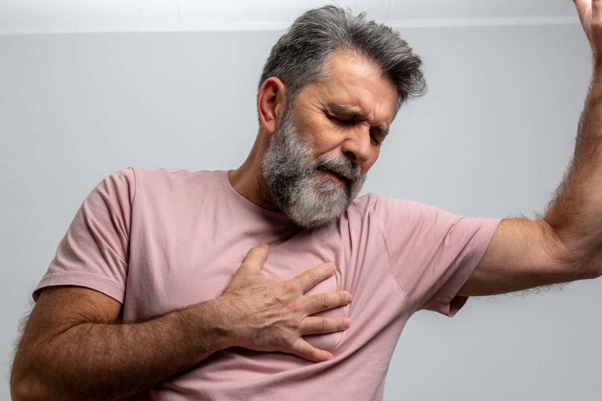 Healthcare,Concept.,Man,Suffering,From,Chest,Pain,With,Painful,Expression.