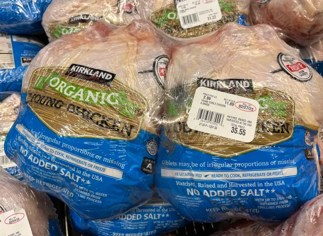 Organic whole chickens at Costco