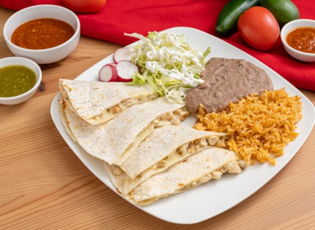 mexican quesadilla with sides