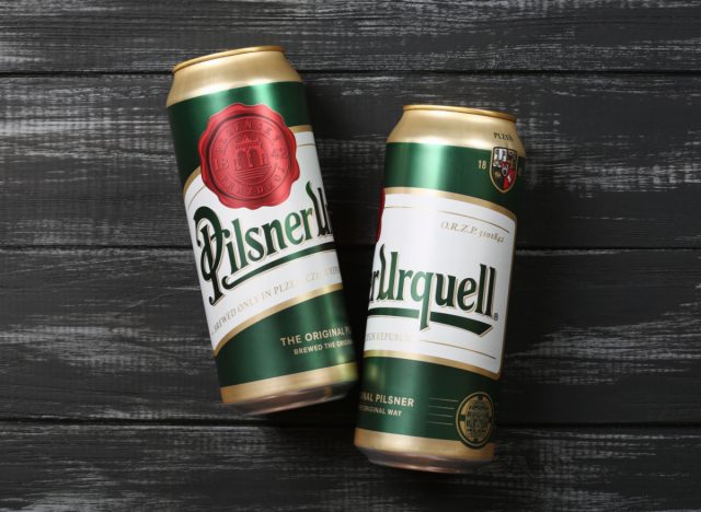 pilsner urquell beer cans