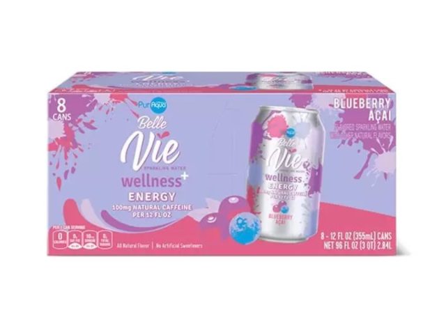 puraqua bell vie blueberry acai wellness + energy sparkling water