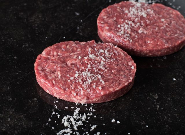 salting burgers